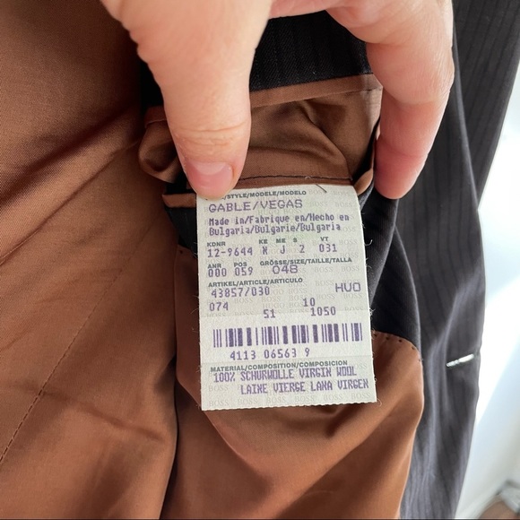 Hugo Boss Gable Vegas Virgin wool Brown Blazer 42R US or IT 48R - Picture 3 of 8